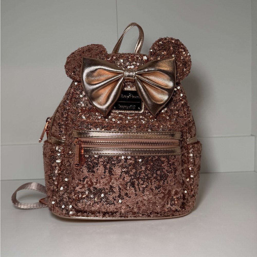 Loungefly Gold Sequin Backpack with Mickey Ears